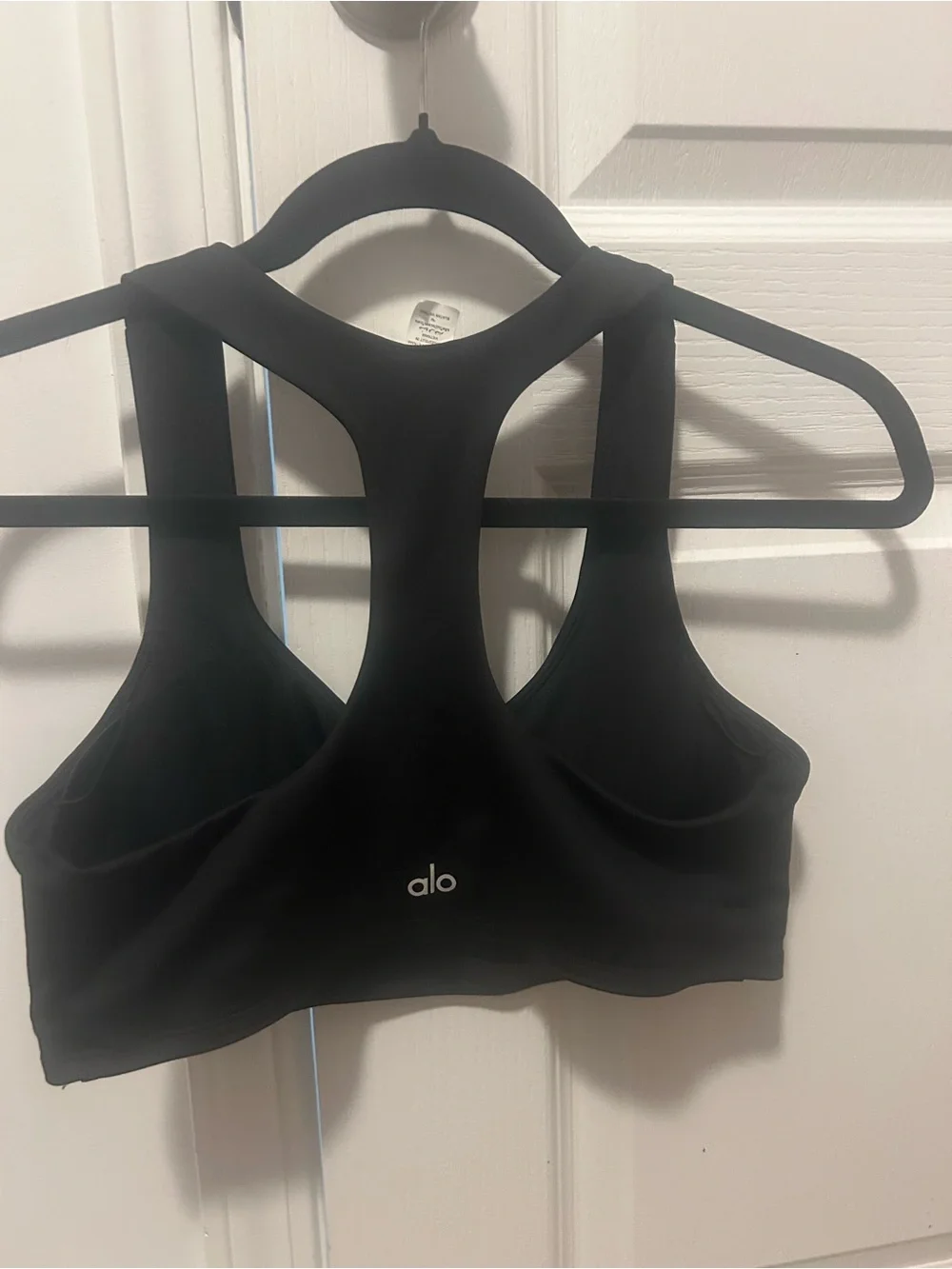 ALO Yoga Black Padded Sports Bra with Racerback